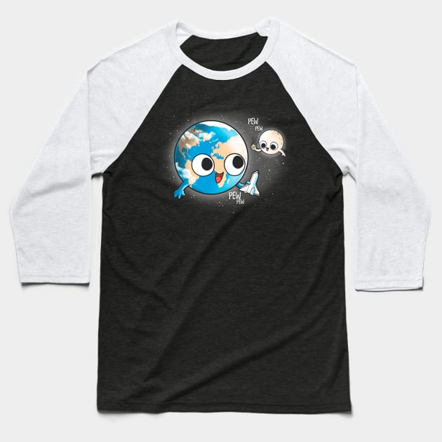 Pew pew Baseball T-Shirt by Cromanart